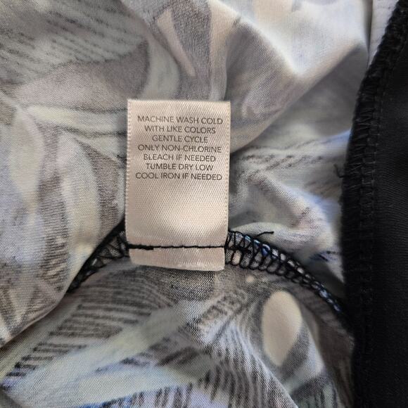 Cj Banks Skirt Women's 1X Blue Green Tropical Maxi Elastic Waist Side Slit - Picture 5 of 16